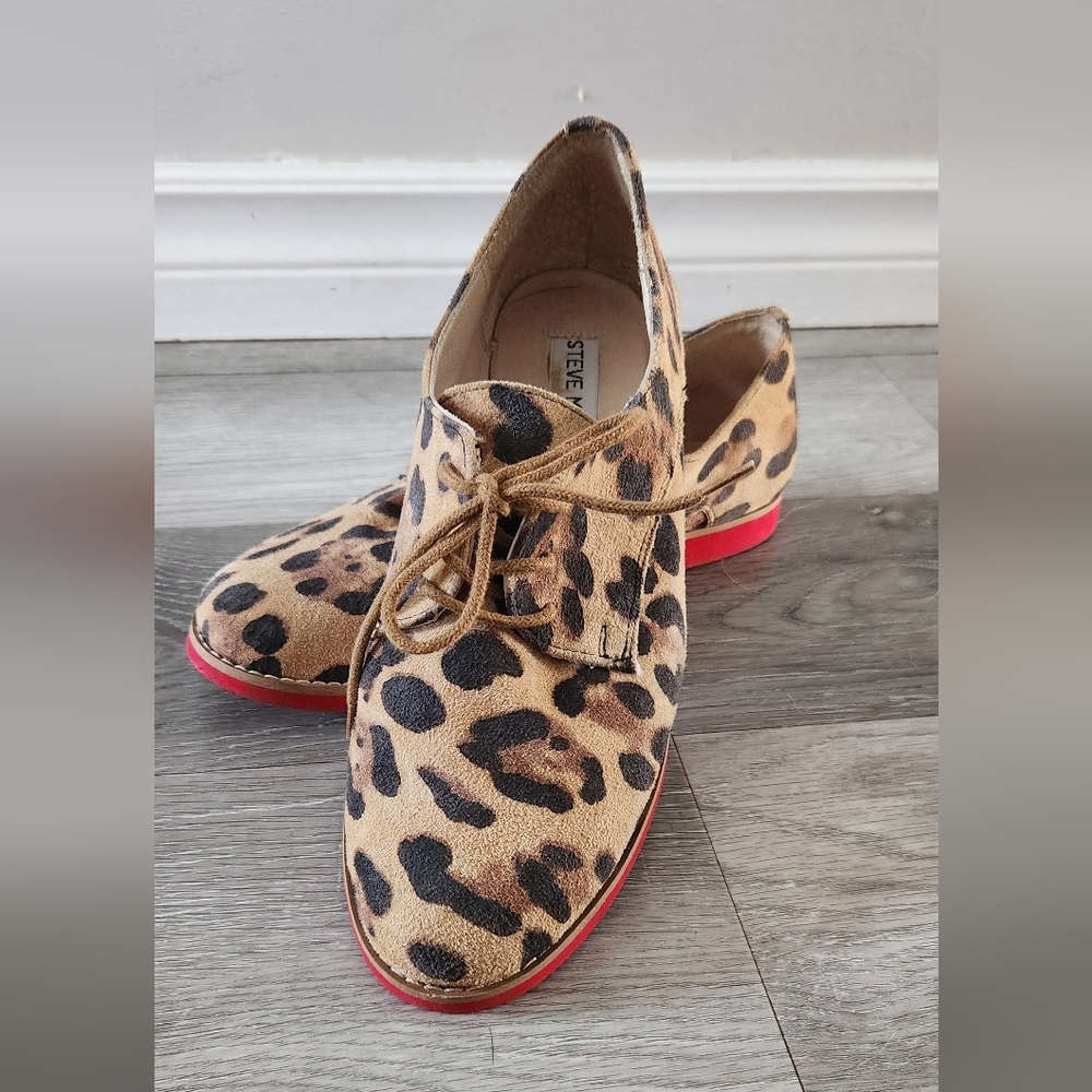 Steve Madden Leopard Print Flats with Red Soles